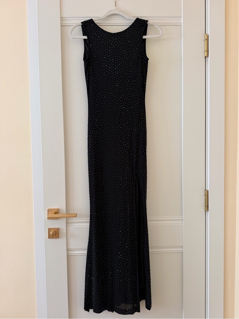Fashion Nova Black Sleeveless Beaded Maxi Dress